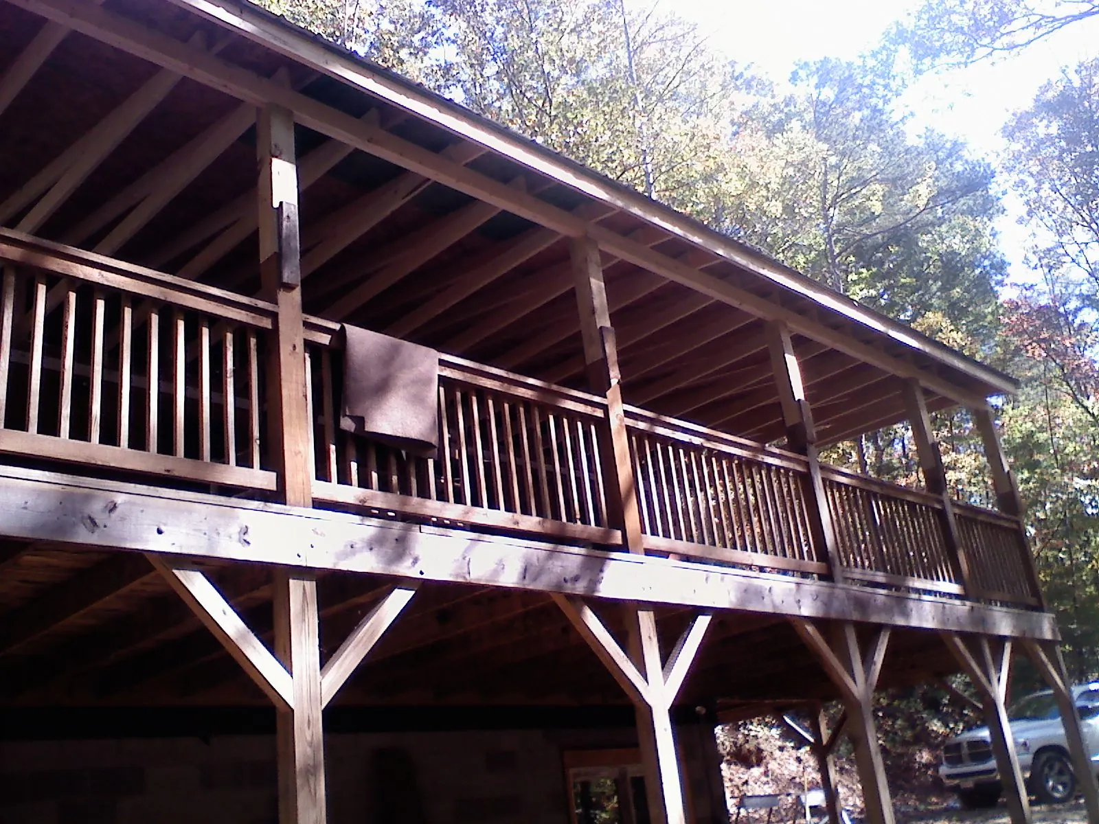 Timber framing under a new elevated porch and deck — Roof Leak Repair in Wethersfield by Roofing Brothers